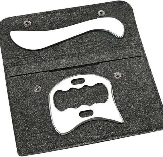 Stainless Steel Gua Sha Scraping Massage Tool-Muscle Scraper - Soft Tissue Mobilization,Physical Therapy for Back, Legs, Arms (2 PCS)