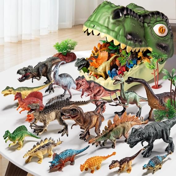 Tyrannosaurus of the Strongest Dinosaur, Spinosaurus & Triceratops Battle Set, Bathroom, Color Changing, Christmas Gift 52 Piece Set