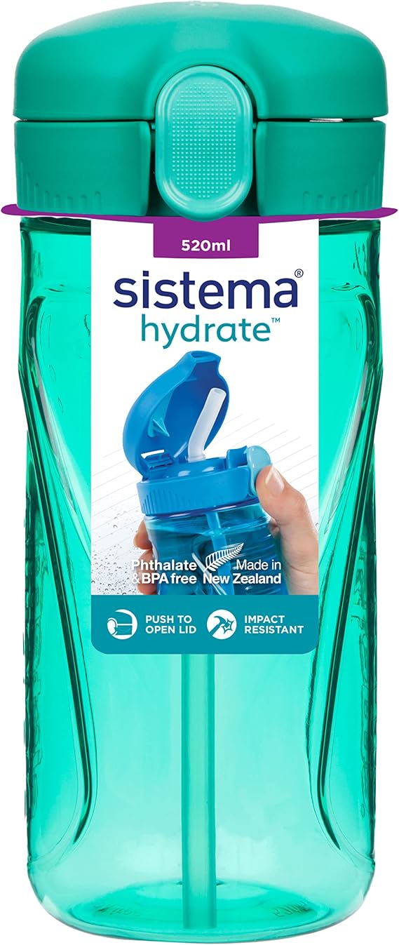 Sistema Quick Flip Tritan Bottle, Assorted Colours, 520 ml