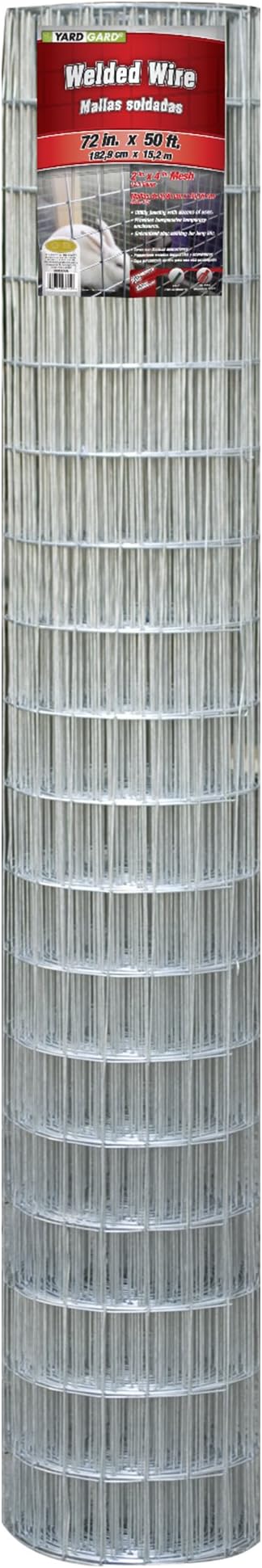 YARDGARD 2 in. x 4 in. Mesh Welded Wire Fence 72 in. x 50 ft. 12.5Gauge Galvanized Steel for Animal Enclosures, Property Protection, Garden Fence, Rabbit Fence, and Utility Use