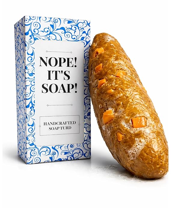 Fake Poop Soap Bar - Realistic Turd Gag Gift, Handcrafted Artisanal Novelty, Vanilla Scent, Funny Prank Gift for Men, Women & Kids, White Elephant & April Fools Joke Gift