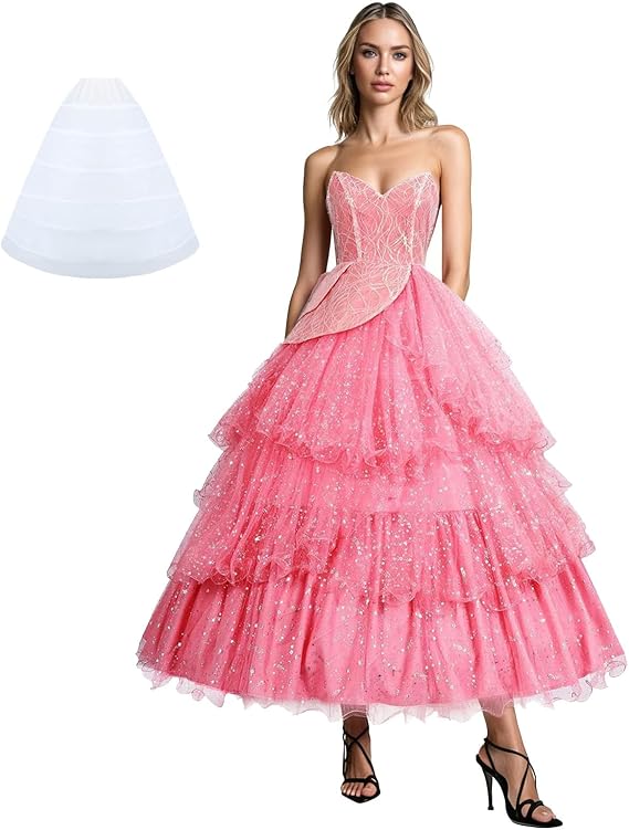 Yejue Princess Cosplay Costume Slip Maxi Dress with Accessory Set Stage Perform Dance Show Halloween Party Outfit