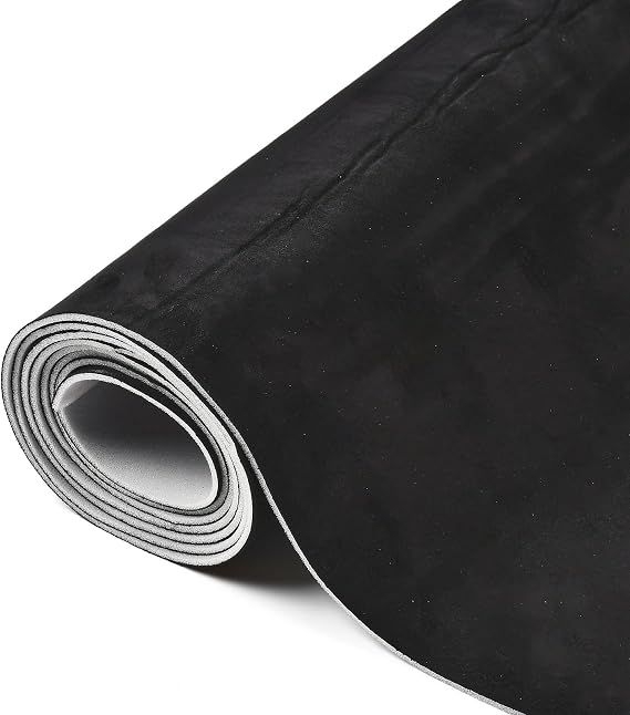 XhuangTech Car Headliner Fabric 98’’×60’’, 4MM Foam Backed Car Roof Suede Auto Headliner Interior Replacement for DIY Automotive RV Boat Ceiling Interior Repair (Black)