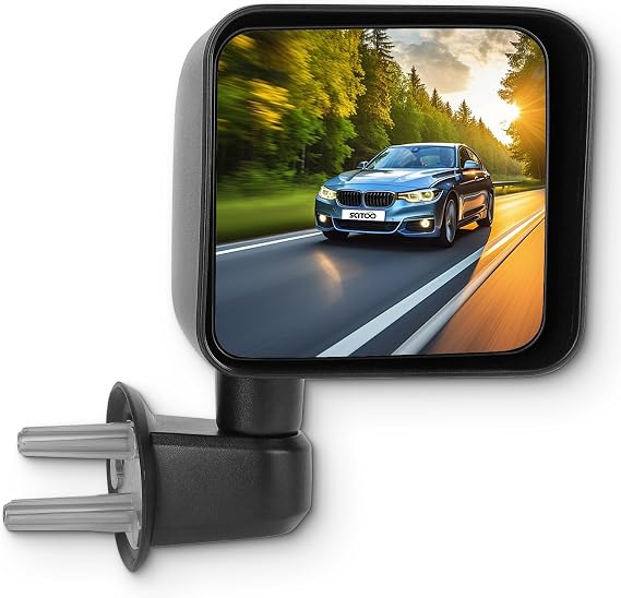 SCITOO Side View Mirror Passenger Side Compatible with 2007-2017 For Jeep Wrangler Manually Folding Non-heated Right Replace Parts Exterior Mirror Black CH1321271