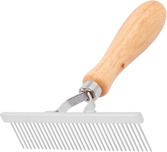 GROOM PROFESSIONAL Wooden Perth Pin Undercoat Rake for Dogs - Dog Grooming Rake for Deshedding - Perfect for Brushing Out Long/Double Coated Breeds - Longer Teeth for Effective Grooming