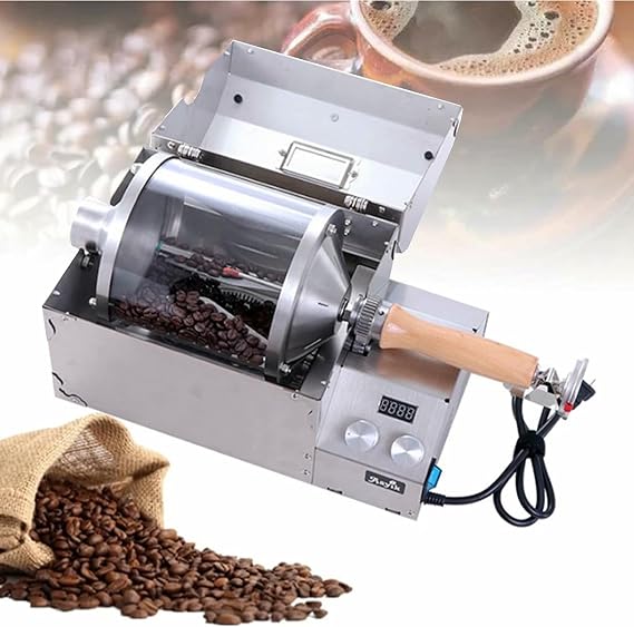 Electric Coffee Roaster, Household Coffee Bean Roaster, Stainless Steel Drum Coffee Bean Roaster, for Roasting Coffee, Green Beans, and Peanuts