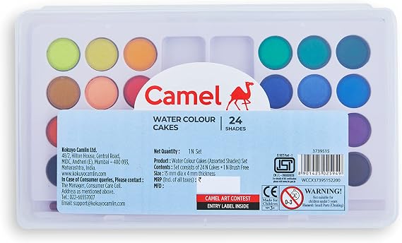 Camlin Kokuyo Student Water Color Cakes - 24 Shades