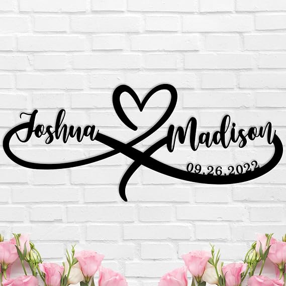 Personalized Infinity Metal Sign, Infinity Sign Wall Decor, Wedding Gifts, Metal Infinity Sign with Names, Custom Infinity Sign, Infinity Heart Metal Wall Decor, Infinity Name Wall Decor