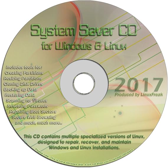 System Saver CD for Windows and Linux - Repair Windows and Restore lost Data!