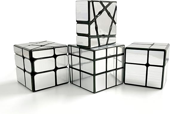 Mirror Cube Set, Mirror Cube Bundle of 133 Floppy Cube 22 Speed Cube 33 Windmill Magic Cube and 33 Mirror Cube Smooth Brain Teasers Puzzles Collection 4 Pack