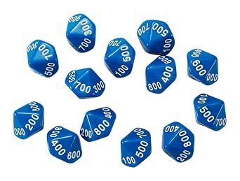LEARNING ADVANTAGE 10-Sided Place Value Dice | Hundreds Only | Set of 12 | Math Manipulatives for Kids | Learn Place Value | Game Dice for Classroom