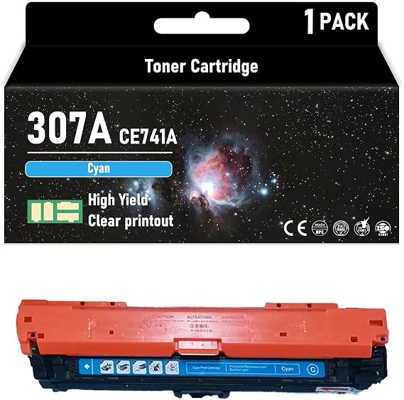 307A CE740A CE741A CE742A CE743A High Yield Toner Cartridge Compatible | for HP Compatible Replacement for HP Color Laserjet CP5225 CP5225n CP5225dn Printers,Cyan