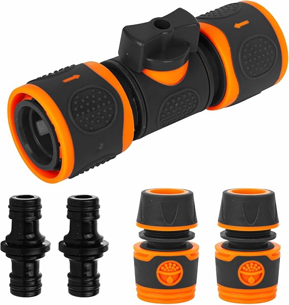 ZSYIULIA Quick Release Hose Connector with Switch Valve Quick Connection in Line Water Shut Off Valve Fitting for Garden Hoses, Watering Systems Outdoor Taps