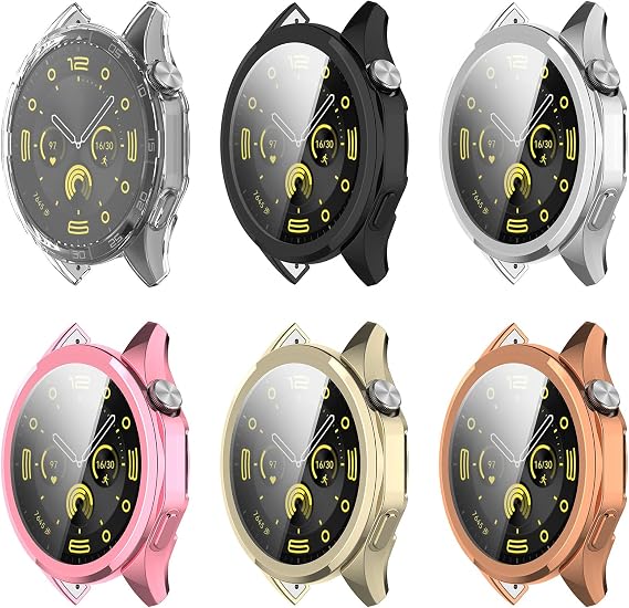 Screen Protective Case Intended for Huawei Watch GT4 46mm Smart Watch TPU Case Soft Ultra-Slim Screen Protector for Huawei Watch GT4 46mm Bumper Shell (6 Pack)
