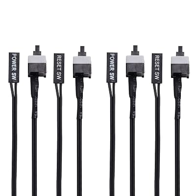 Cable Matters 2-Pack ATX PC Motherboard 2-Pin SW Computer Switch Cord 20 Inches, PC Power Button with On Off Button