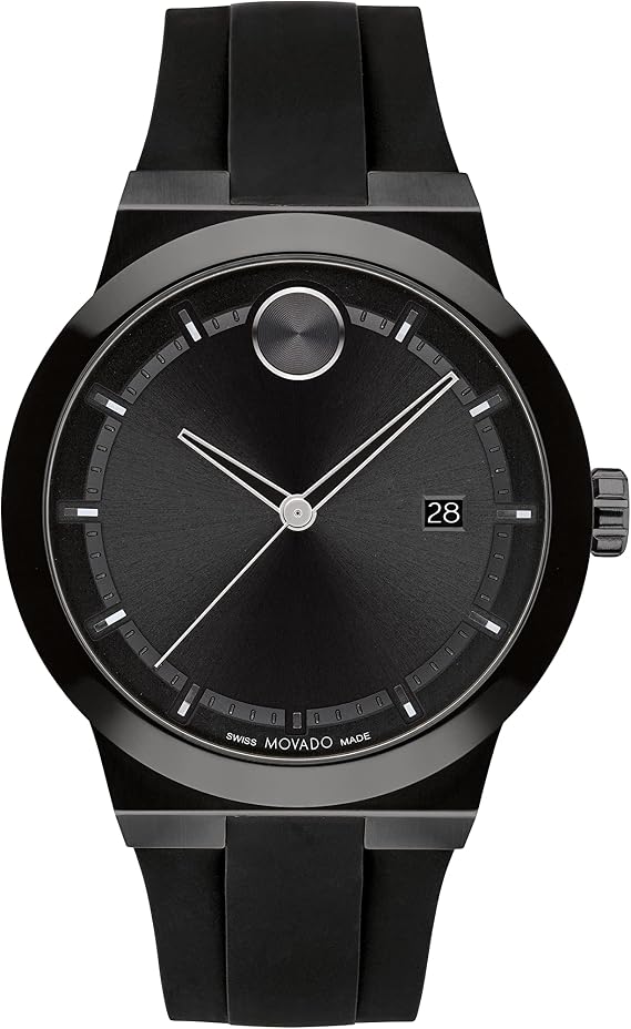 Movado Bold Fusion Men's Luxury Quartz Watch - Swiss Movement, Silicone Strap, Water Resistance 50 Meters (5ATM) - Classic Timepiece - Gift for Him - 42mm