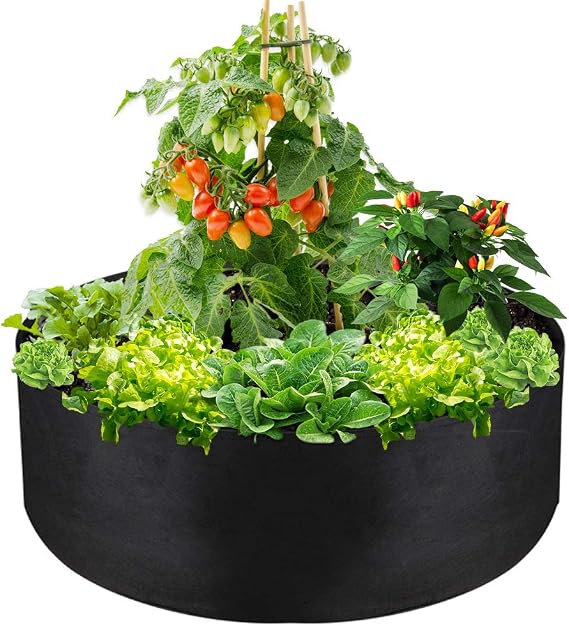 50 Gallon Large Grow Bag, Heavy Duty Fabric Round Raised Garden Bed