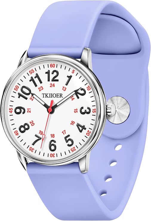 TKIIOER Nurse Watch for Nurse Medical Professionals Students Women Men, 50M Waterproof 12/24 Hour Military Time Luminous Easy Read Dial, Second Hand Watch for Nursing