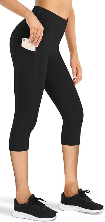 Fengbay Womens High Waist Yoga Pants with Pockets Workout Leggings | Tummy Control Leggings for Women,Non See-Through,4 Way Stretch,Capris Pants women,Compression Leggings,Inner&Two Side Pockets