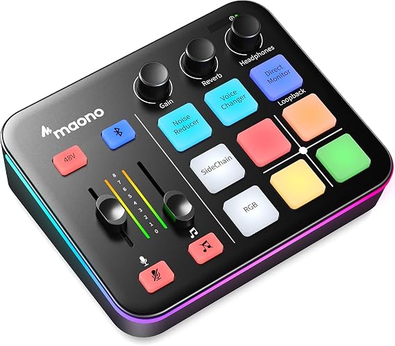 MAONO G1 Neo Gaming Audio Mixer Audio Interface with XLR Input & 48V