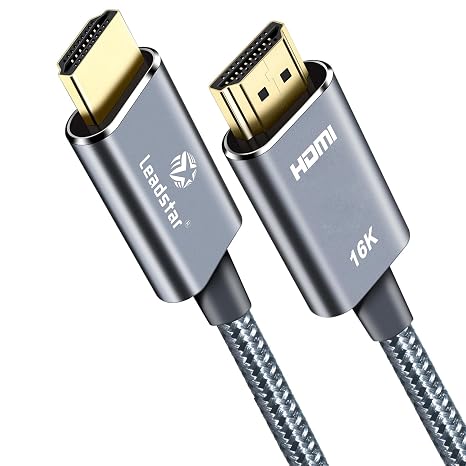 16K HDMI 2.2 Cable 3ft, 96Gbps High Speed, 16K@60Hz 8K@120Hz 4K@480Hz HDMI Cord with eARC, HDCP 2.2&2.3,HDR10, eARC, VRR & ALLM, Braided HDMI for PS5, Xbox Series X, Gaming PC, TV, Monitor, Projector