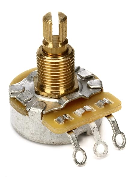 Fender 500K Split Shaft Volume/Tone Pot for Push-On Knobs | Genuine Fender guitar pot, 500K ohm, split shaft, volume or tone control replacement, fits electric guitar, easy install