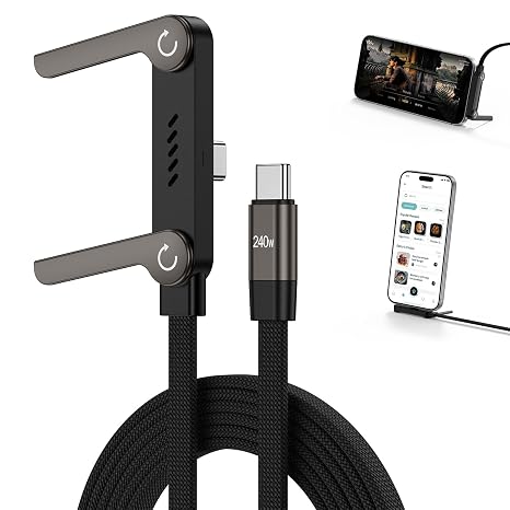 Invisible Holder Charger Cable,240W USB C to USB C Fast Charging Cable 5FT