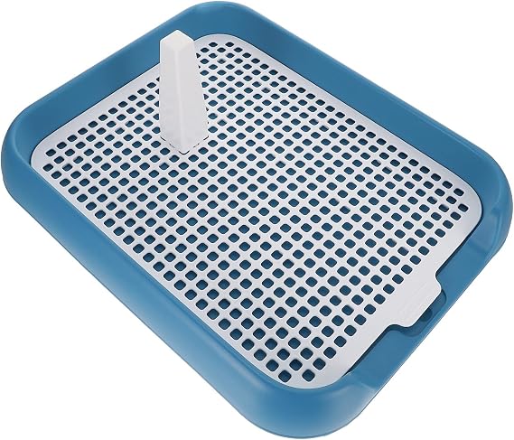 Dog Potty Tray, Dog Training Toilet Pet Potty Tray Toilet Portable Litter Box Pad with Grid Puppy Trainer Pan for Indoor Small Medium s, Blue