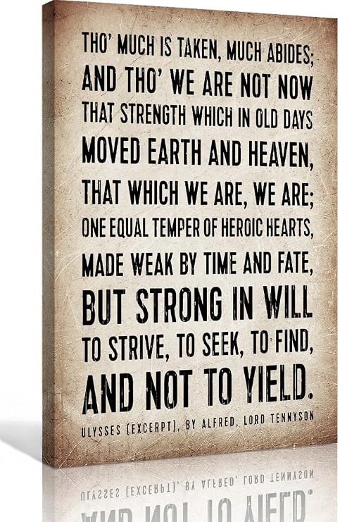 Ulysses Poem Wall Art Alfred Lord Tennyson Quote Poster Vintage Poetry Wall Art Paintings Poster Pictures Painting Prints on Canvas Pics Hallway Decorations for Living Room Vertical Artwork (08x12inch(20x30cm),Unframed)