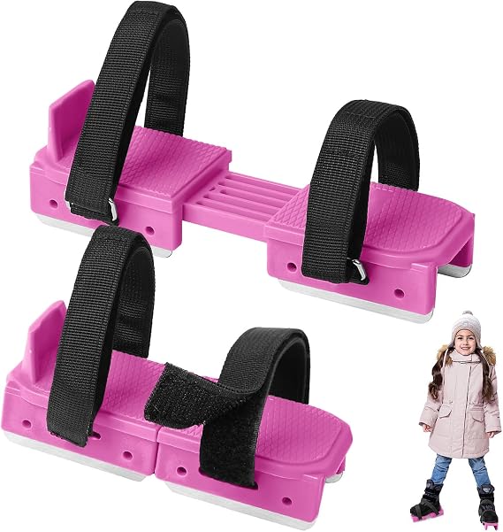 Toddler Ice Skates, Adjustable Double Runner Skates with Hook & Loop Straps