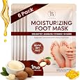 Hydrating Foot Mask for Dry Cracked Feet, Restoring & Hydrating Socks with Shea Butter, Jojoba Oil & Vitamin E, Feet Mask for Women & Men Foot Care (6 Pairs)