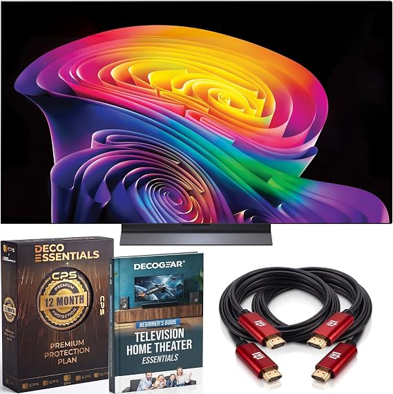 LG 83-Inch OLED evo AI 4K C6 Series Smart TV (2026) a11 AI Processor Gen3, Dolby Vision, Dolby Atmos, HDR10, 165Hz, AI Super Upscaling 4K OLED83C6HUP Bundle with Deco Essentials Protection +Guidebook