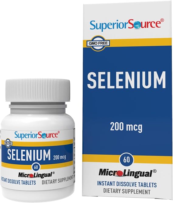 Superior Source Selenium 200 mcg - Immune Health Support Supplement - Selenomethionine Tablets Aid Thyroid Gland Function - Supplement Supports Recycling of Vitamin E - 60 Instant Dissolve Tablets | Selenomethionine Formula Supporting Thyroid Gland Function, Immune Defenses and Recycling of Vitamin E