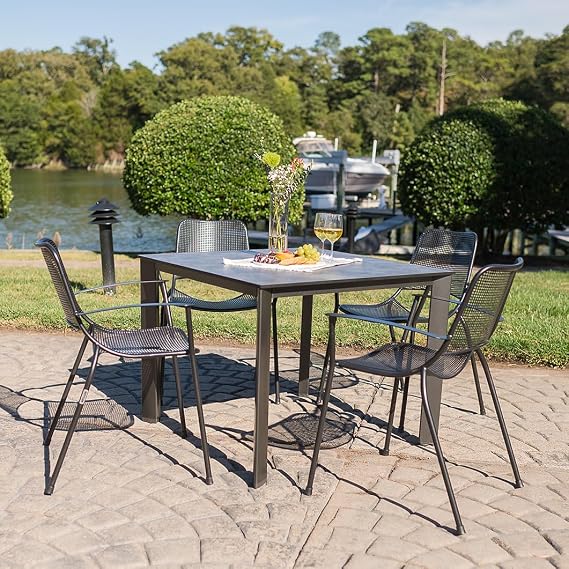 KETTLER Metro 5-Piece Dining Set - Arm Chairs & Table (Without Umbrella Hole)