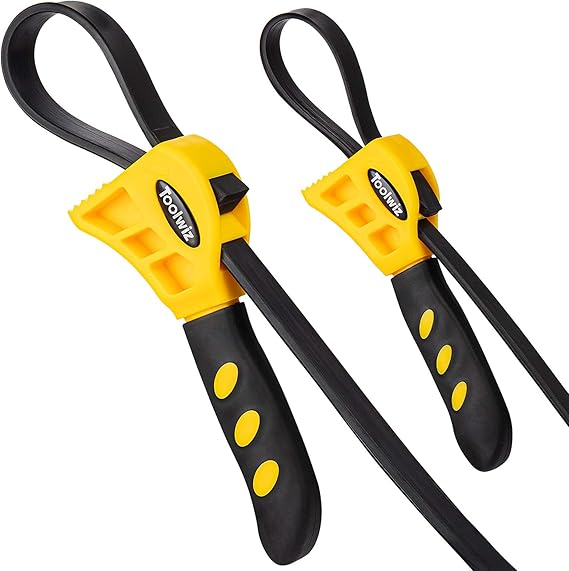 2Pcs Oil Filter Strap Wrench Set for Jar Opener Pipe Wrench