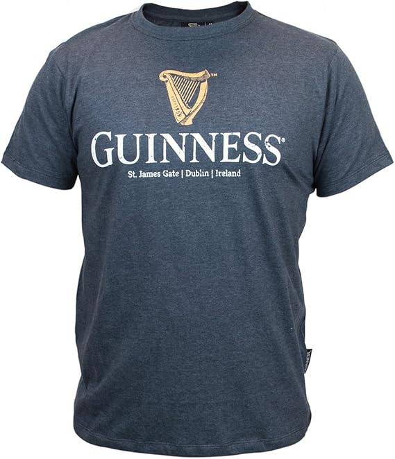 Guinness Navy Distressed Harp Tee | Official Merchandise