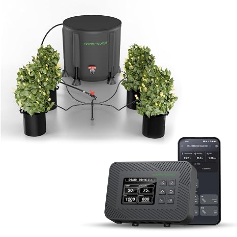 MARS HYDRO Auto Drip Irrigation Kits with 13 Gallon Foldable Bucket, 24W Upgraded Water Pump and iControl for Grow Tent, Smart Grow Room Controller, Smart Environmental with Temperature, Humidity, VPD