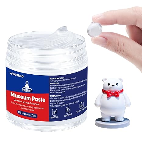 6 oz Museum Putty, Clear Removable Gel Wax, Reusable Mounting Paste
