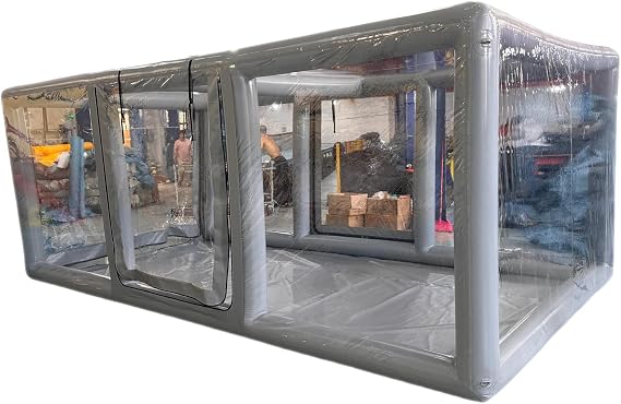 Airtight Inflatable Car Garage Tent Outdoor Indoor Bubble PVC Portable Car Cover Vehicle Shelter for Car Parking Painting Washing (Grey, 18Ft L x9.2Ft W x6.6Ft H)