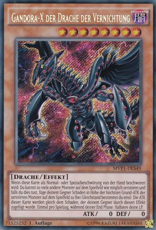 MVP1-DES49 - Gandora - X the Dragon of Destruction - Secret Rare - German - The Dark Side of Dimensions Movie Pack - with LMS Trading Fieldcenter Card Yugioh
