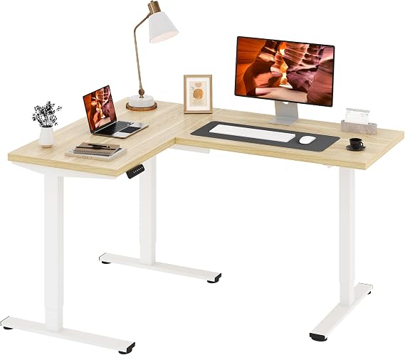 63 Large LShape Height Adjustable Standing Desk
