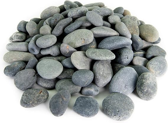 Southwest Boulder & Stone Mexican Beach Pebbles | 2000 Pounds of Smooth Unpolished Stones | Hand-Picked, Premium Pebbles for Garden and Landscape Design | Black, 1/2 Inch - 1 Inch