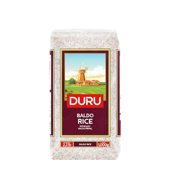 Duru Baldo Rice, 1000 g, 100% Natural and Certificated, Non-GMO, Great for Vegan Recipes, Gluten Free