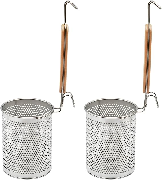 Stainless Steel Pasta Strainer, 2pcs Noodle Strainer Pasta Baskets