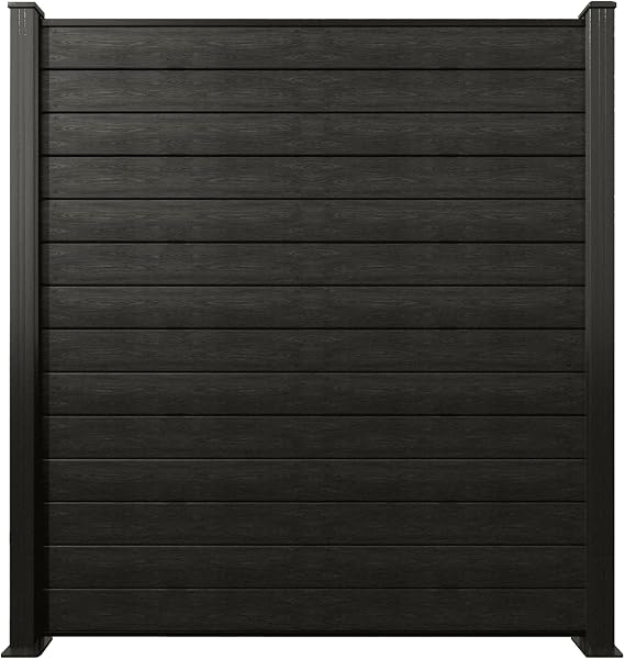 Complete Composite Fence Panels Bundle - Composite Fencing Slats - 6ft high (Black)