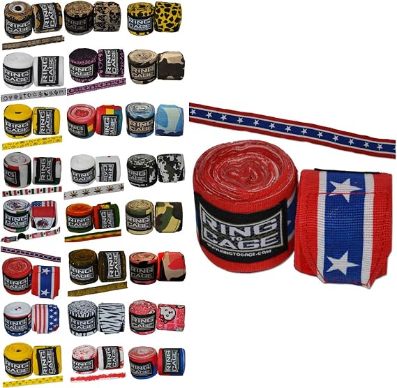Ring to Cage Handwraps Mexican Style Stretchable- Patterned 180" Long - 23 Color Patterns