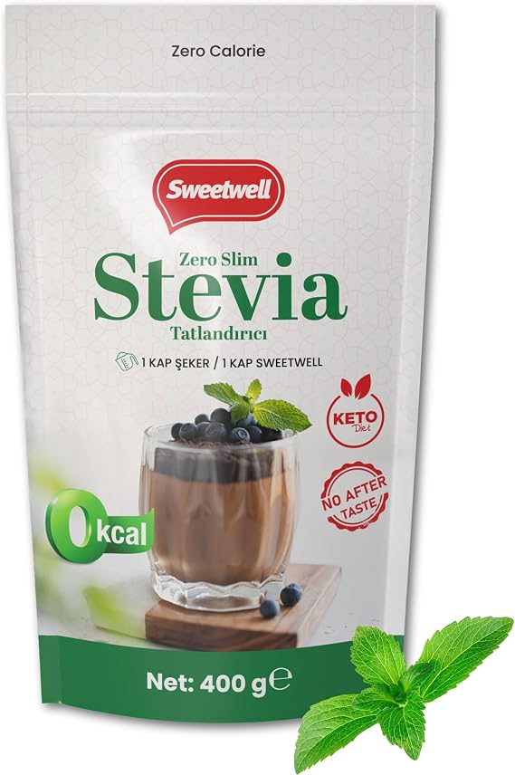 Sweetwell Zero Slim Stevia & Erythritol Sweetener 400 Gr Unsweetened, 0 Calories, Keto and Vegan Compatible