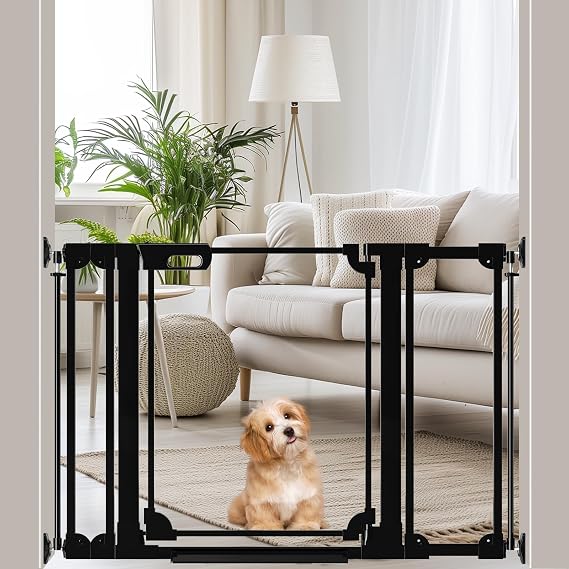 WAOWAO Clear Acrylic Baby Gate 29.52-47.24" Wide Indoor Pressure Mounted