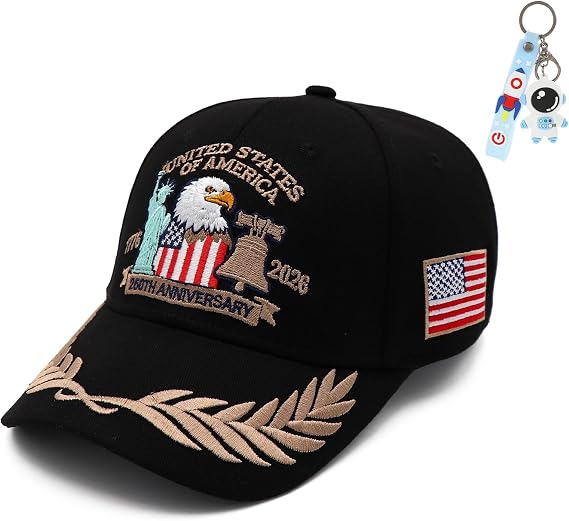 250 Anniversary USA Hat 17762026, Eagle Embroidered Baseball Caps, America Merchandise Ball Cap