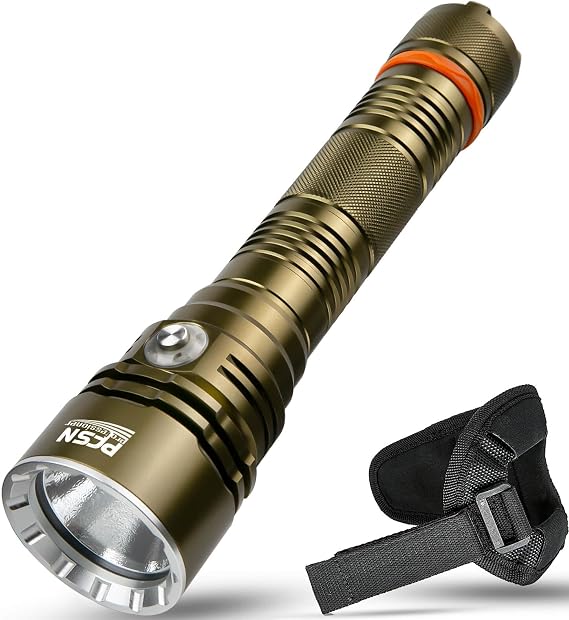 Dive Light Scuba Diving Flashlight - PFSN 5511 Lumens LED Dive Torch with Wrist Mount, Underwater Flashlight IPX68 Waterproof, Rechargeable Diving Light Best for Diver Submersible Caving, Snorkeling